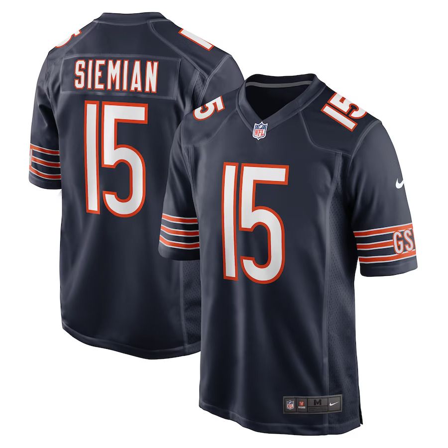 Men Chicago Bears #15 Trevor Siemian Nike Navy Game Player NFL Jersey